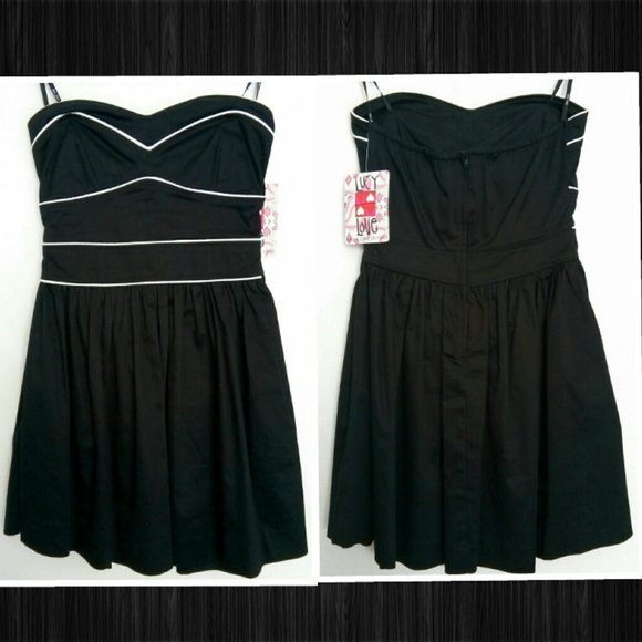 NWT Lucy Love Strapless Mini Dress Black - Picture 9 of 9